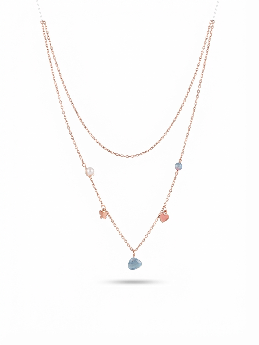 Silver-Toned Multi-Charm Layered Necklace